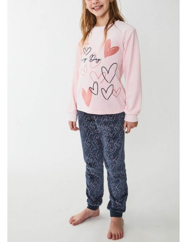 Pijama Largo Tundosado Corazones...