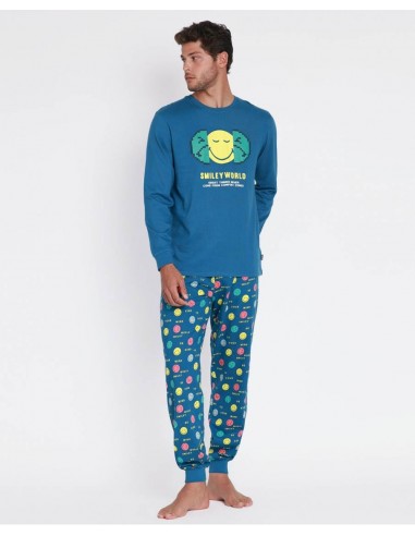 Pijama Largo Algodón Smiley Admas 56668