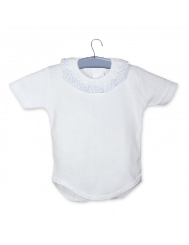 Body Manga Corta Puntilla Algodón...