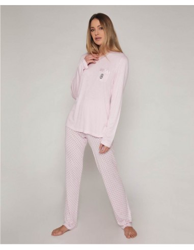 Pijama Largo Viscosa Rosa Admas 55816