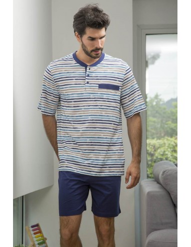 Pijama Corto Algodón Rayas Muslher...
