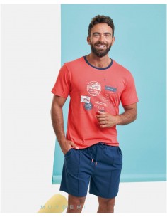 Pijama Corto Algodón Ruta...