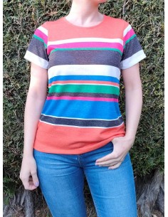 Camiseta Manga Corta Rayas...