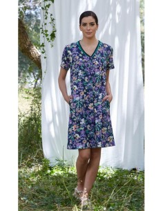 Vestido Manga Corta Floral...