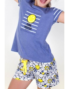 Pijama Corto Algodón Smiley...