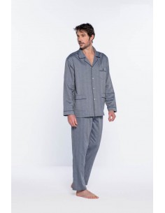 Pijama Largo Abierto Tela...