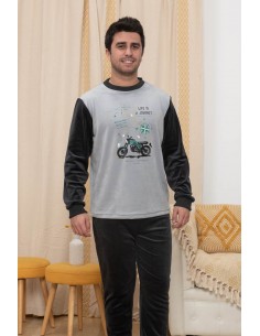 Pijama Largo Tundosado Moto...