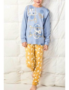 Pijama Largo Algodón Llamas...