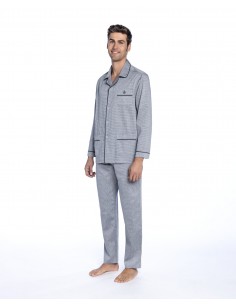 Pijama Largo Abierto Tela...