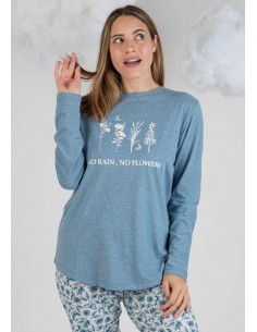 Pijama Largo Algodón Flores...