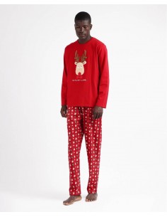 Pijama Largo Navideño Reno...