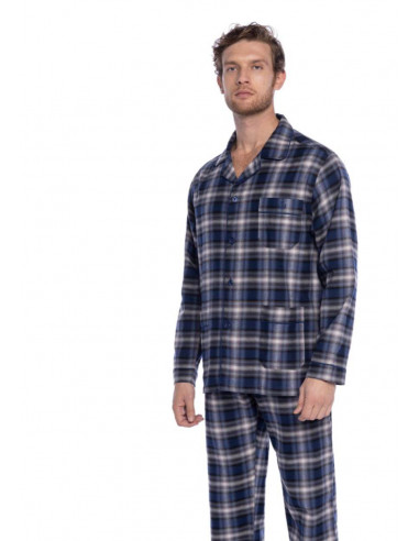 Pijama Largo Abierto Cuadros Viella...
