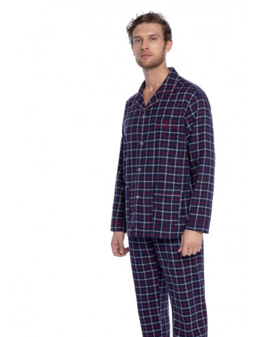 Pijama Largo Abierto Cuadros Viella...