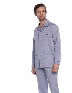 Pijama Largo Abierto Tela...