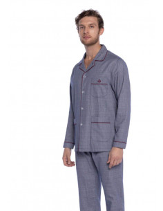 Pijama Largo Abierto Tela...