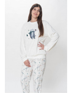 Pijama Largo Tundosado Oso...