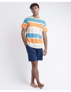 Pijama Corto Algodón Rayas...