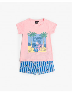 Pijama Corto Algodón Stitch...