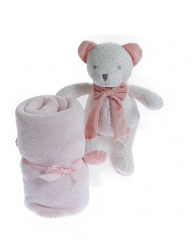 Manta Rosa + Peluche Oso Gamberritos...
