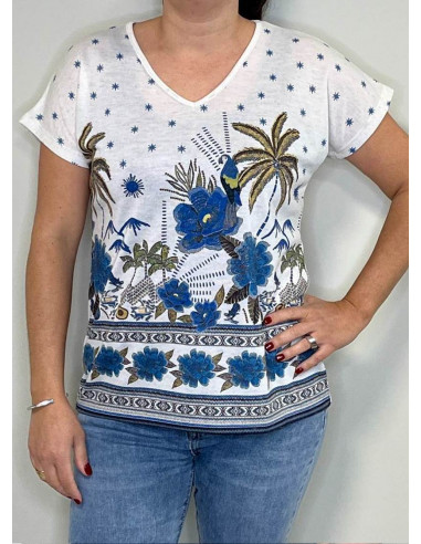 Camiseta Manga Corta Palmeras...
