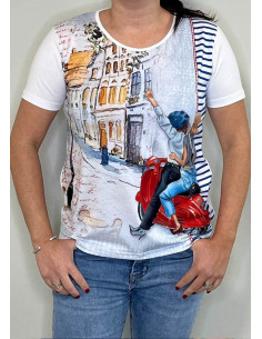 Camiseta Estampada Manga...