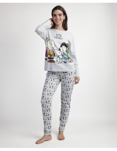 Pijama Largo Algodón Snoopy Admas 63428