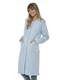 Bata Larga Abotonada Piqué...