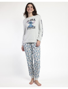 Pijama Largo Algodón Stitch...
