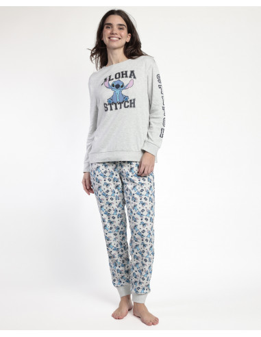 Pijama Largo Algodón Stitch Admas 63664