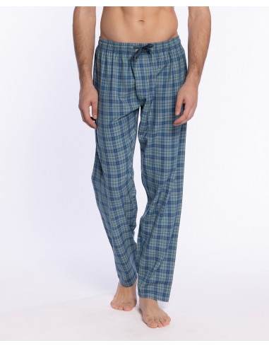 Pantalón Largo Algodón Cuadros Punto...