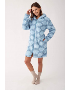 Bata Larga Cremallera Nubes...