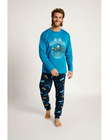 Pijama Largo Algodón Motos Muydemi... Pijama Largo Algodón Motos Muydemi...