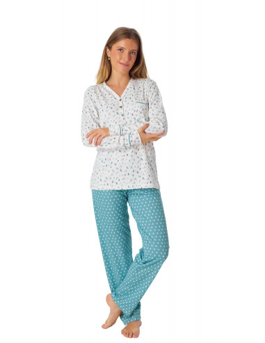 Pijama Largo Algodón Bosque Leniss 70049