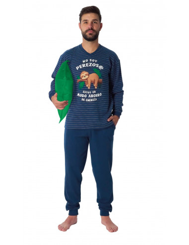 Pijama Largo Algodón Perezoso Dormen...