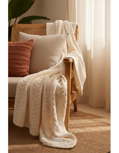 Manta Borreguito Beige Claro Ysabel... Manta Borreguito Beige Claro Ysabel...