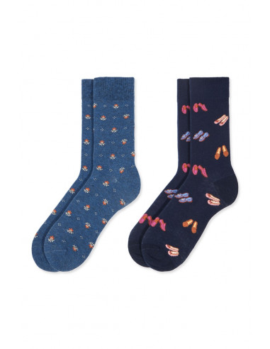 Pack 2 Calcetines Media Caña Algodón...