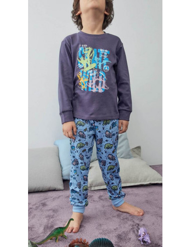 Pijama Largo Algodón Dinosaurios...