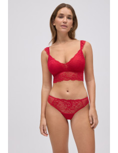 Tanga Encaje y Plumeti Rojo... 2