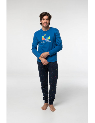 Pijama Largo Algodón Afelpado Tetris...