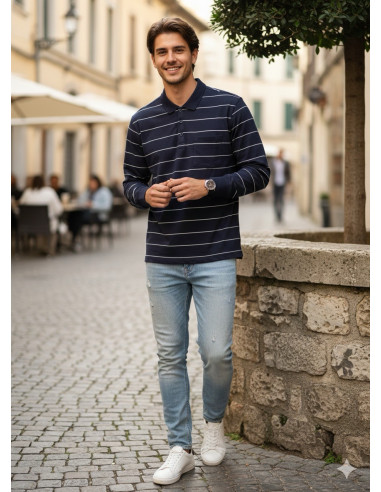 Polo Manga Larga Rayas Losan 25027/P0101
