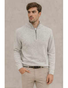 Jersey Punto Gris Claro con...