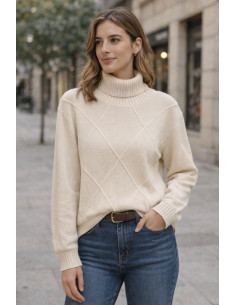 Jersey Cuello Cisne Rombos...