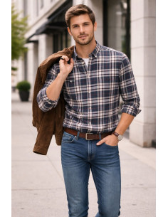Camisa Manga Larga Cuadros...