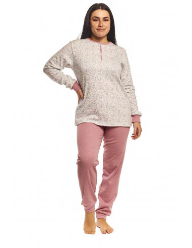 Pijama Largo Algodón Afelpado Flores...