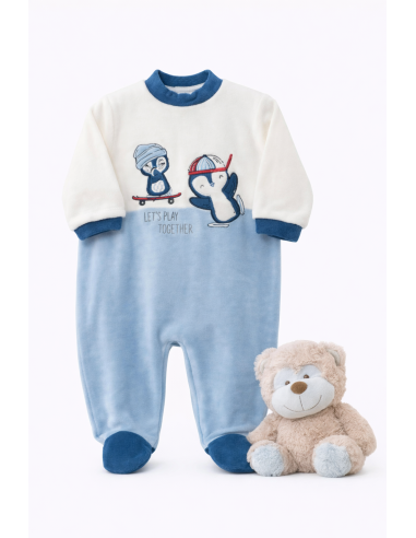 Pijama Largo Tundosado Pingüinos...