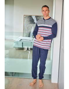 Pijama Largo Algodón Rayas...