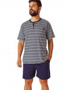 Pijama Corto Algodón Rayas...