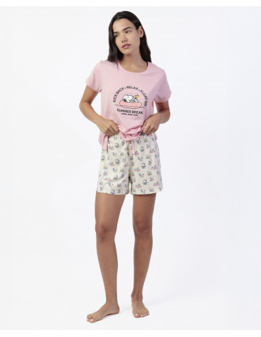 Pijama Corto Algodón Snoopy Admas 64430
