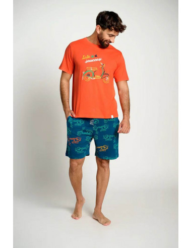Pijama Corto Algodón Moto Vespa...