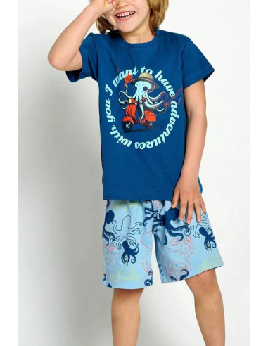 Pijama Corto Algodón Pulpo Muydemi...